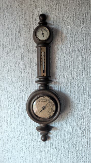 Vintage Weerstation: Barometer, Thermometer, Hygrometer