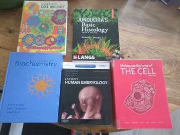5 Medische Schoolboeken (ca. 2011) - Biochemie, Celbiologie
