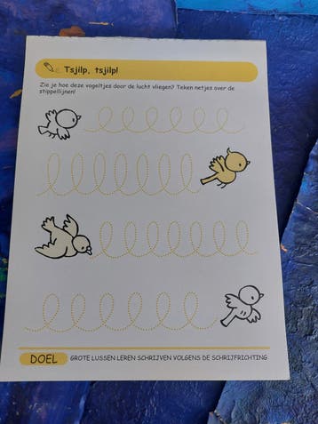 Tsjilp, tsjilp! Leren schrijven en tekenen