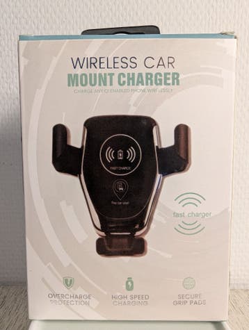 Nieuwe Qi autohouder met draadloze oplader 10W (ruilen)