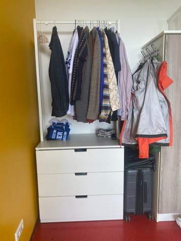 Dresser with Hangar for Clothes