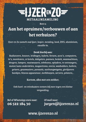 voor al uw oud ijzer en witgoed