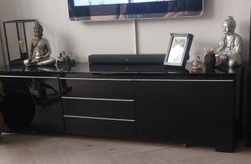 IKEA TV-kast - Zwart hoogglans met lades gratis