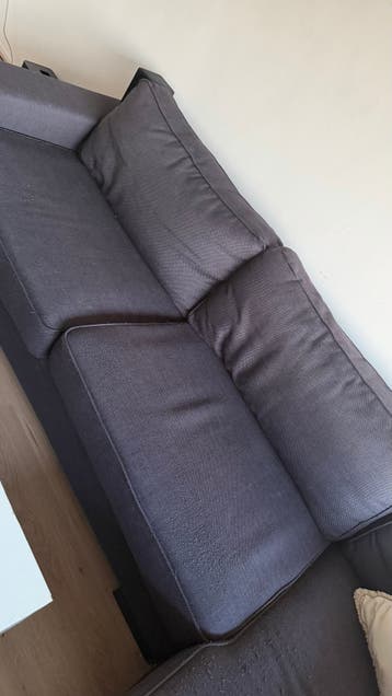 Grote donkergrijze hoekbank, gebruikt