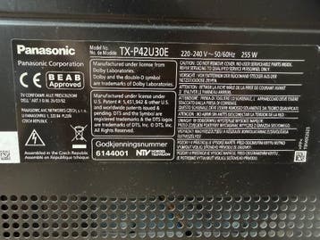 Titel Panasonic TX-P42U30E Full HD plasma-tv 42 inch/106 cm