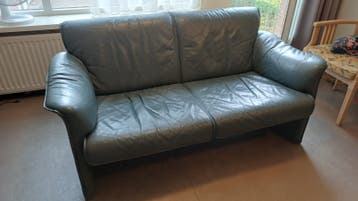 GRATIS AFHALEN! Lederen 2-persoons bank - 170x85 cm