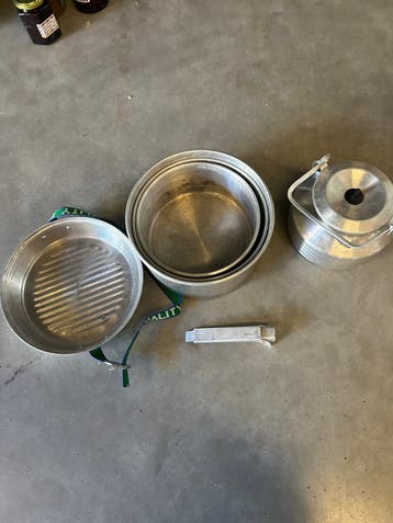 Camping pannenset aluminium theepot