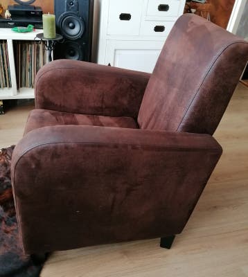 stoffen fauteuil bruine Stoffen stoel