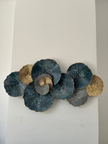 Blauwe en gouden Wanddecoratie