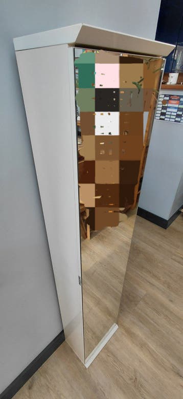 Smalle kast met spiegeldeur, 150 cm hoog