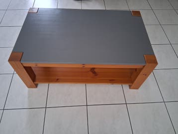 Salontafel met grijs blad, 100x60x40cm, GRATIS OPHALEN