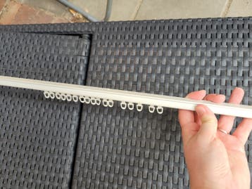 Gordijnrail 2.25m met haken