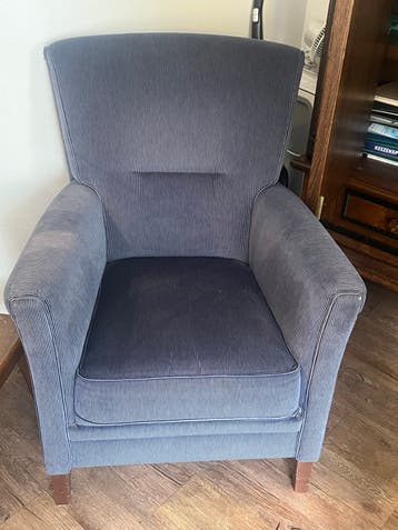 Comfortabele rib stof fauteuil