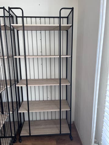 Bakkersrekken (6 stuks) met metalen frame en houten planken