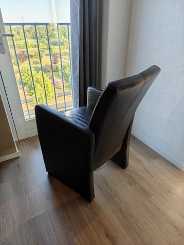 Elegante eetkamerstoelen set van 4, donkerbruin leer