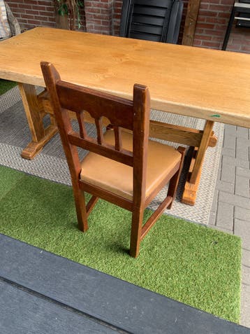 Eiken tafel met 4 stoelen gratis ophalen in Ede