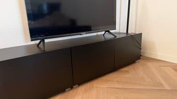 Modern zwart tv-meubel - 2 losse kasten (200 cm totaal)