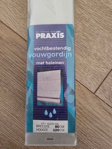 Praxis Vochtbestendig Vouwgordijn Wit 80x120cm Nieuw