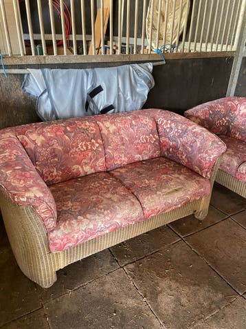Origineel Loom 2-zits bank met bloemenprint