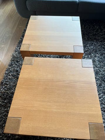2 salontafels 60 x 60 x 45 cm