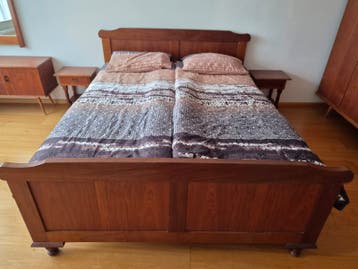 Massief houten tweepersoonsbed 170x210 cm