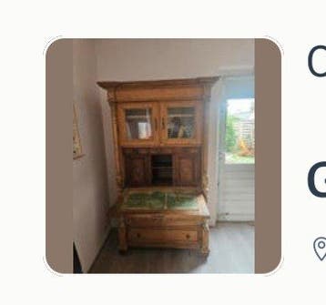 Antiek houten secretaire/kabinetkast