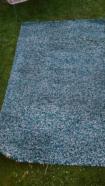 Ikea vloerkleed groen met wit en geel spikkelpatroon