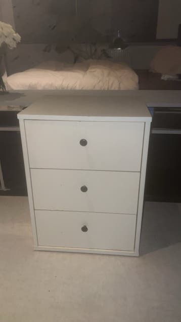 Nachtkastje met 3 laden - Wit