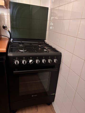 Wiggo Vrijstaand Gasfornuis met Oven - Zwart