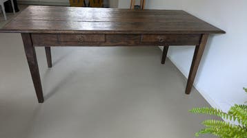 Robuuste houten eettafel met lades - 188x88 cm
