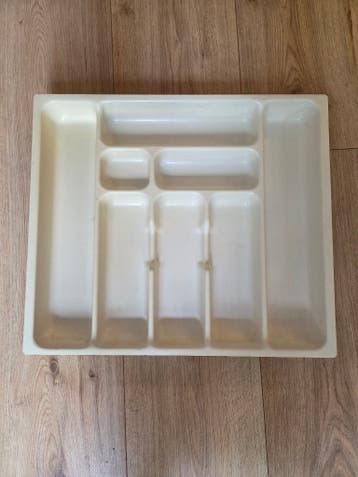Crèmekleurige bestekbak voor lade
