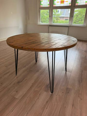Handgemaakte eettafel 120cm