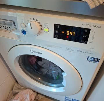 Gratis werkende wasmachine (Indesit, 7kg, 1400 toeren)