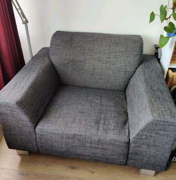 sofa fauteuil love seat grijs