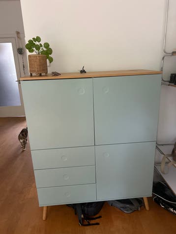 Lichtblauw/groen  kast h/b/d 137/109/43