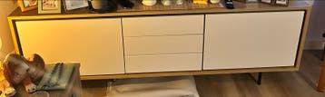 Modern dressoir met lades en deuren - Hout en wit