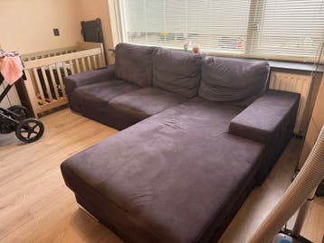 Gratis bank, 2 jaar oud, blauw antraciet velvet