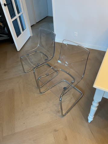 2 Gebruikte Doorzichtige Eetkamerstoelen
