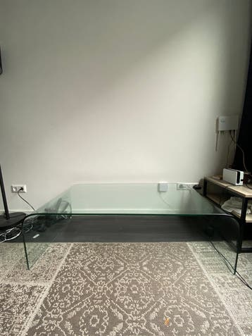 Large glass coffee table
