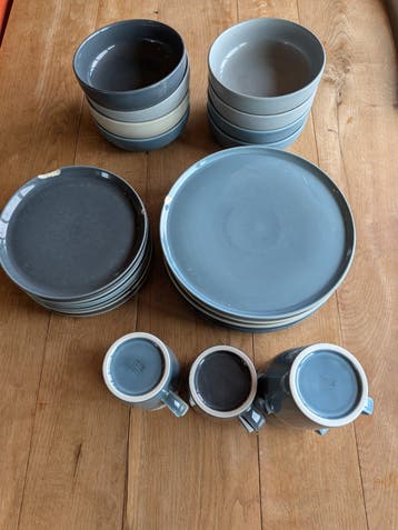 Servies - blauw/grijs tinten