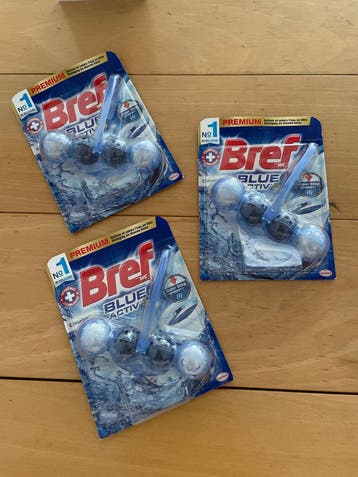 3x Bref WC Blue Activ toiletreiniger met chloor