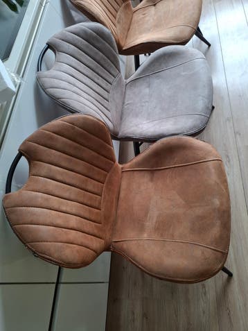 Set van 4 comfortabele eetkamerstoelen - Suède look