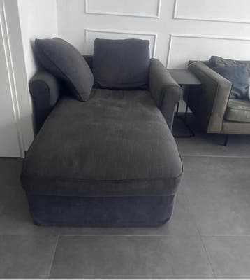 GRATIS ophalen: Donkergrijze chaise longue met opbergruimte