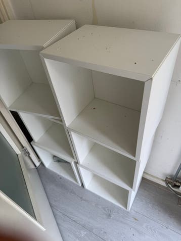 Witte kubus kasten - Set van 4