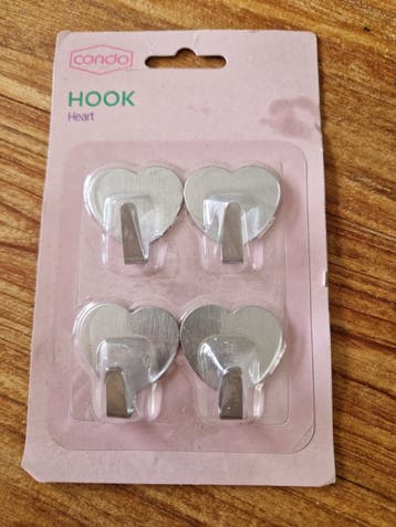 Condo Hartvormige Haken - Set van 4