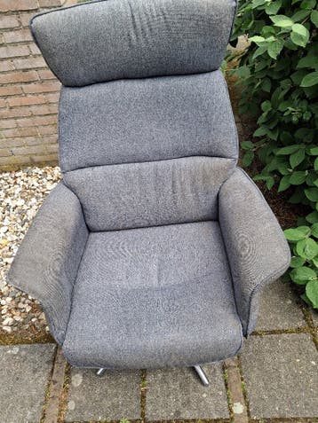 Fauteuil draaistoel  salonstoel draaibaar chromen onderstel