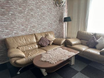 Comfortabele leren banken set - 2-zits en 3-zits