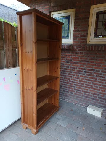 Houten Boekenkast met 5 Planken - Grenenhout