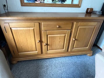 Eiken dressoir met facet geslepen spiegel - GRATIS!