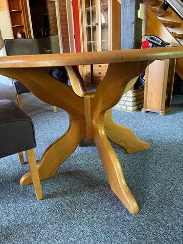 Blank eiken eethoek tafel